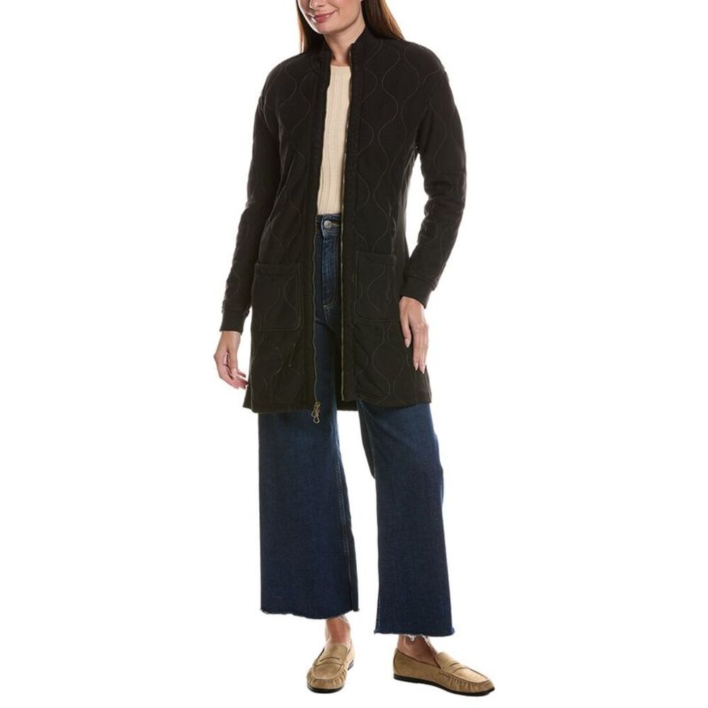 Xcvi Womens Torston Quilted Coat, Black